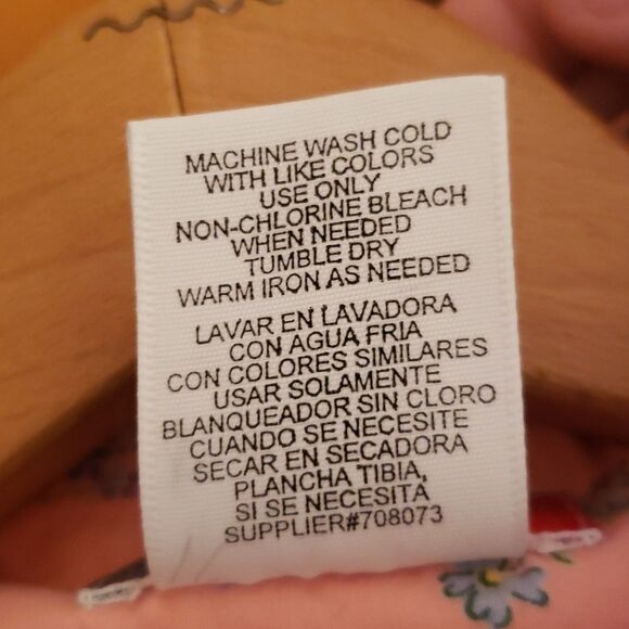 Cute Vintage Arizona Jean Co Pink Floral Button Down Top Sz L (14-16) - Picture 4 of 5